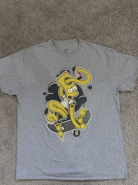 Men's Gray Bart Simpson Skate Graphic Tee